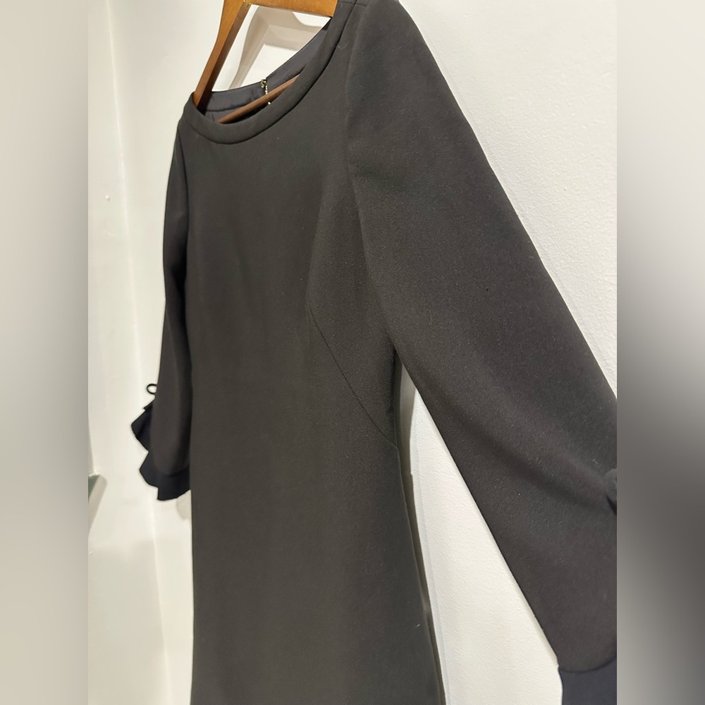 KATE SPADE Black Ruffle‎ Holiday Long Sleeve Dress Size 10 - Picture 4 of 7